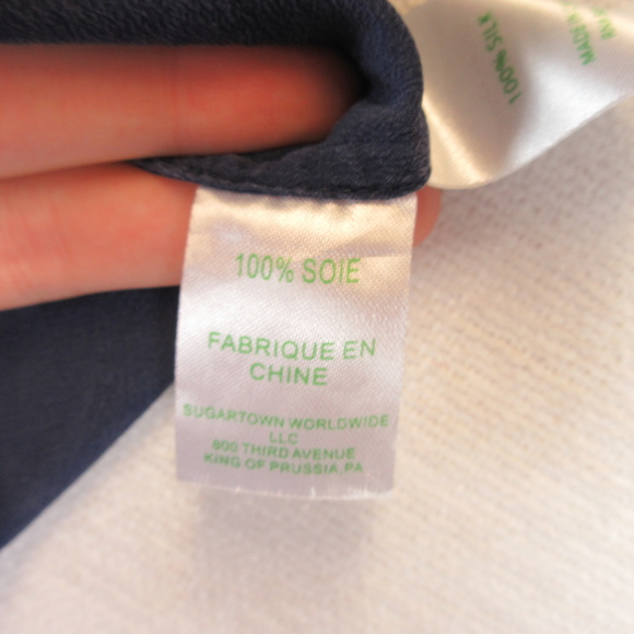 Lilly Pulitzer Navy Silk Stacey Sleeveless Blouse Size L - Picture 4 of 11